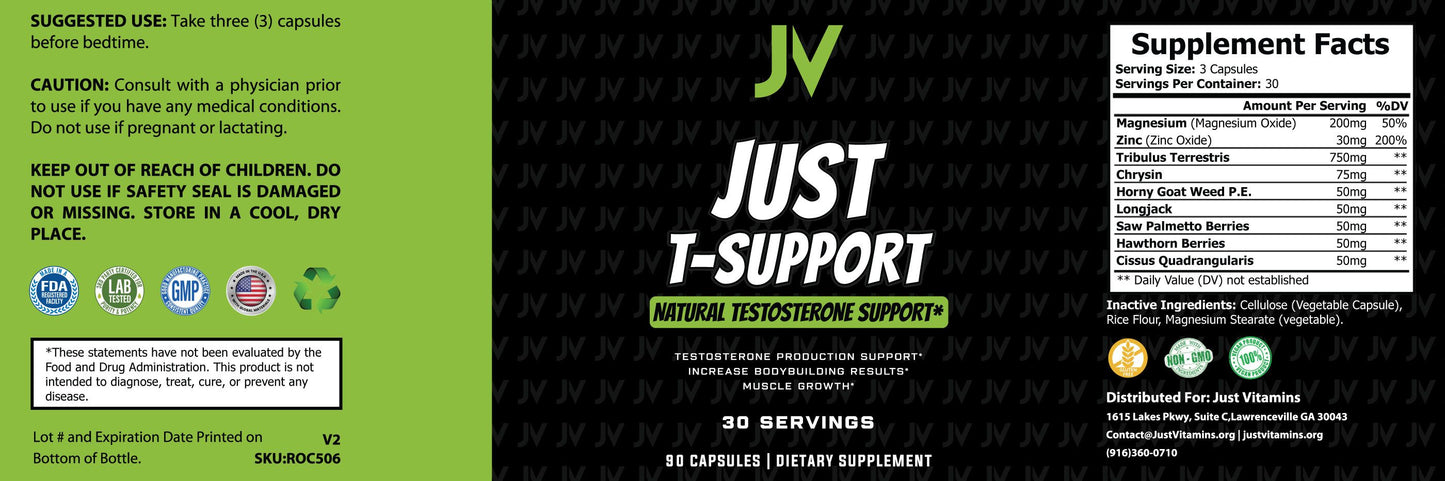 Just T-Support – Natural Testosterone Booster for Men