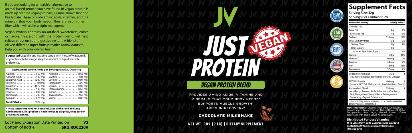 Chocolate Flavored Vegan Protein Powder