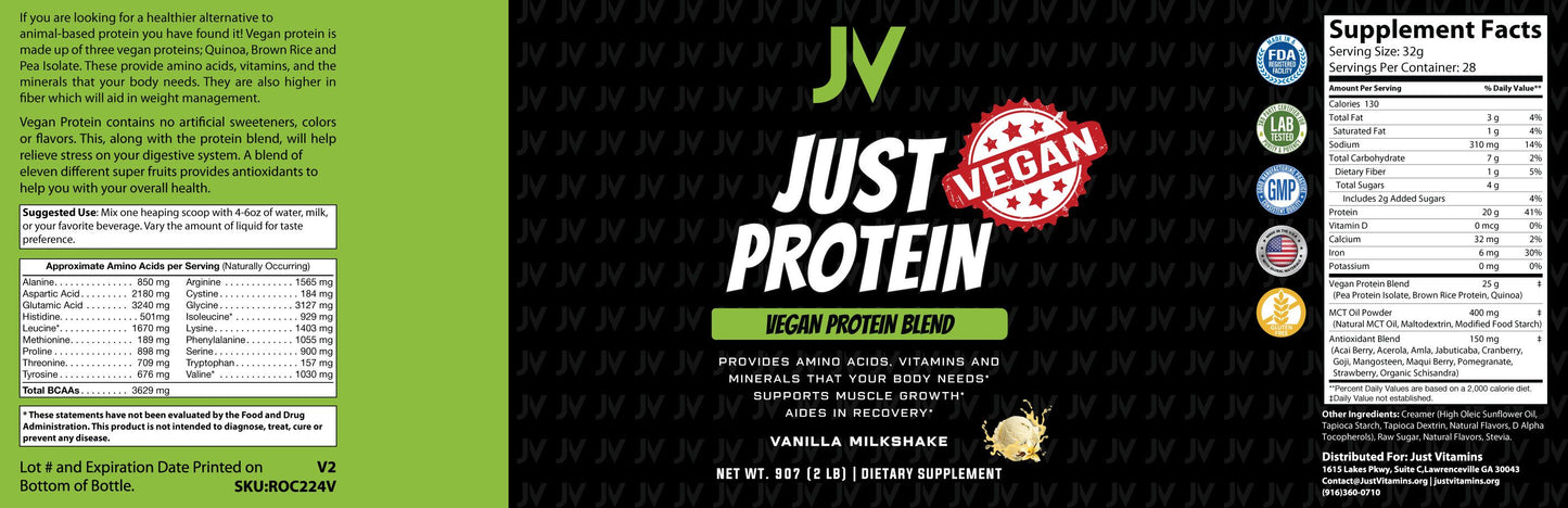 Vanilla Flavored Vegan Protein Powder