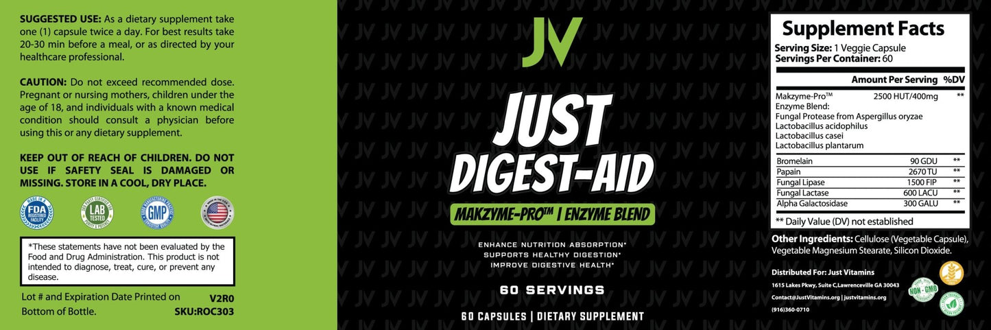 DIGEST-AID ENZYMES - Just Vitamins