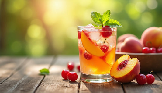Refreshingly Sweet Peach and Cherry Mocktail: A Delightful Summer Sipper!