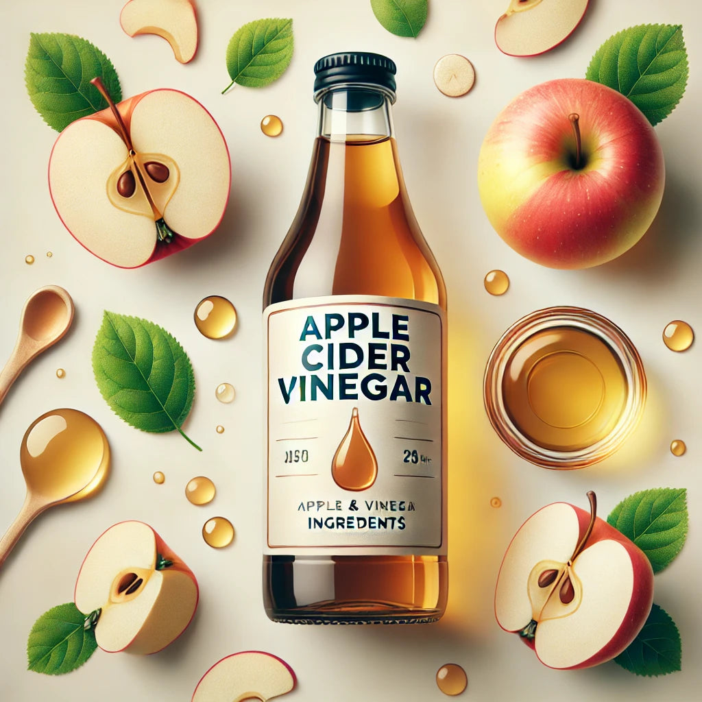 Create an image comparing the effectiveness of apple cider vinegar in capsule form versus liquid form. Show a bottle of apple cider vinegar next to a container of capsules, with visuals depicting heal