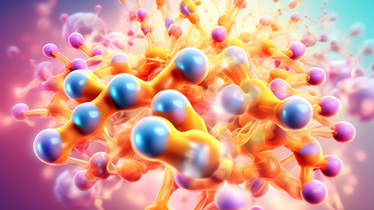 A detailed, photorealistic medical illustration showing a vivid, glowing Vitamin D molecule interacting positively within a human body, symbolically reducing cancer cells. The backdrop should include 