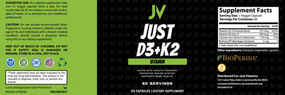 Just D3 + K2 – Bone & Immune Support