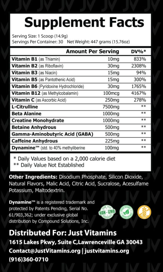 PRE-WORKOUT (Tropical) - Just Vitamins