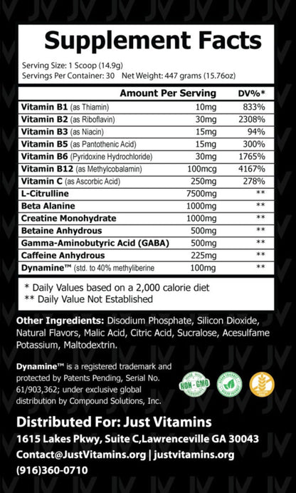 PRE-WORKOUT (Tropical) - Just Vitamins